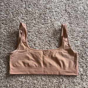 Skims rose gold metallic lounge bra size medium